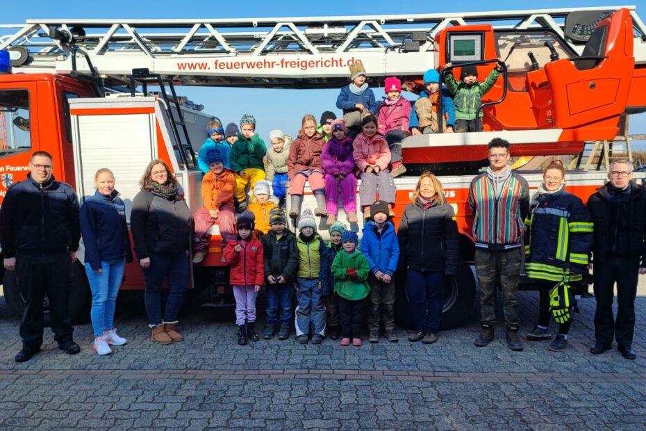 Teilnehmer der Brandschutzerziehung